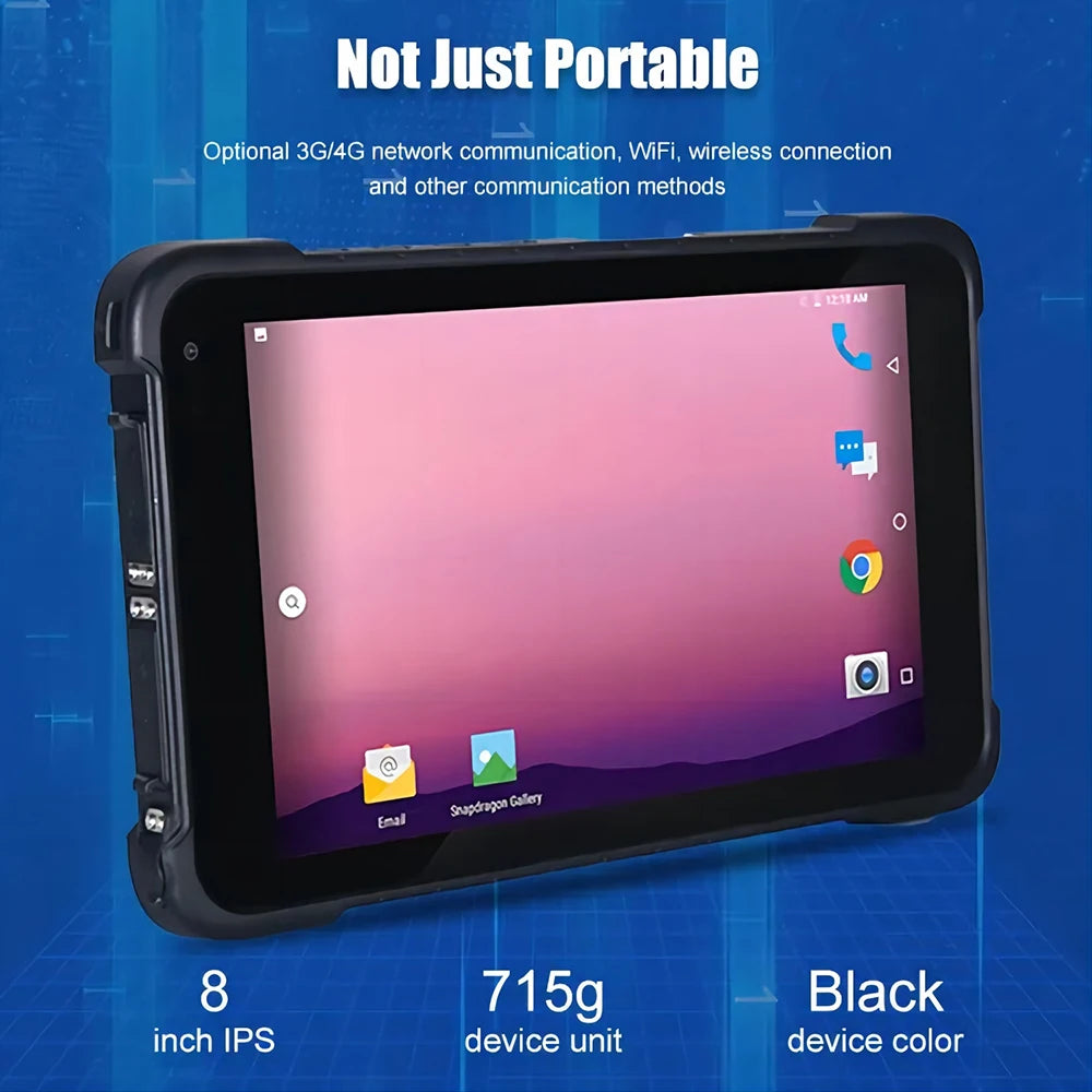Android Rugged Tablet 8 Inch 4G LTE 8GB RAM 128GB ROM 2D Scanner Google Play IP67 Industrial Waterproof Tablet PC