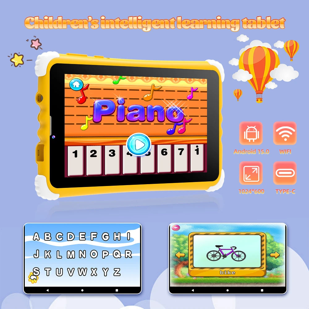 New Kids Tablet SIM Card 5G WiFi Google Education Learning Toy Tablet Kids Android 15 Children PC 128GB 3200mAh Boys Girls Gifts