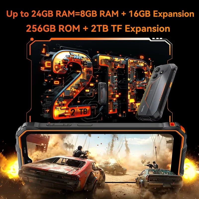 Blackview OSCAL Marine 2 Rugged Smartphone Android 15 11000mAh Battery AI Phone 6.56Inch HD+ Unisoc T615 8GB+256GB Cellphone NFC