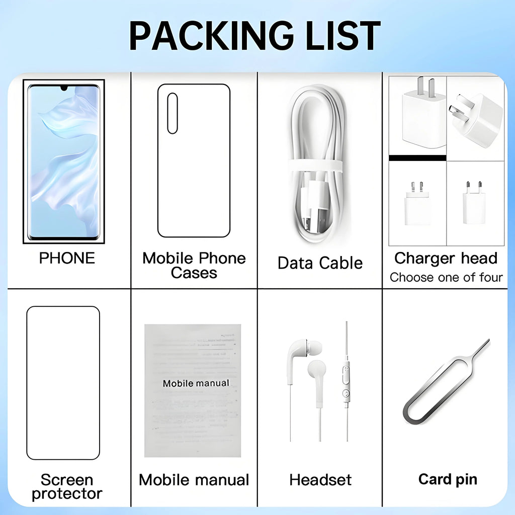 Huawei P30 Pro Unlock Global Smartphone Android,6.1 inch,40MP,8+256GB ROM,4G Mobile phones,Google Play Store,Dual SIM,Cellphones