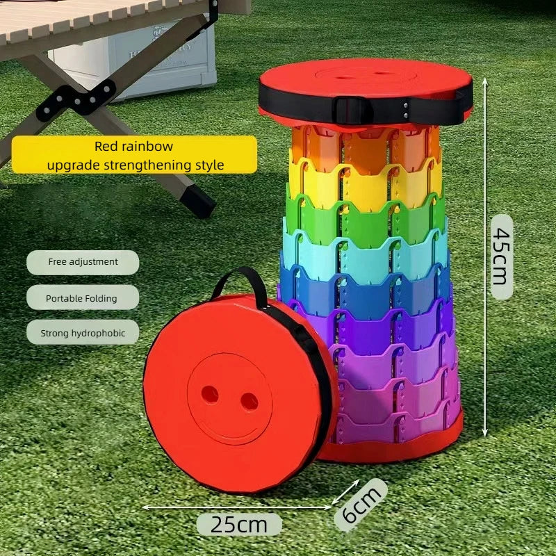 Retractable Foldable Stool Chair for Outdoor Camping, Compact Lightweight Aluminum Fishing Bench with Storage Bag, High Strength