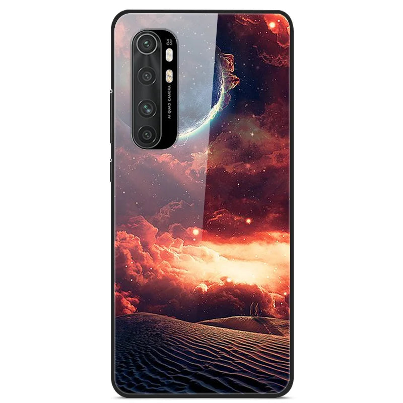For Xiaomi Mi Note 10 Lite RU 6 GB 128 GB Case Tempered Glass Hard Back Cover For Xiaomi Mi Note 10 Lite Case Note10 Lite Fundas