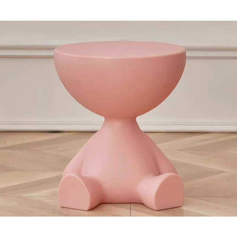 Cream Coffee Table Sofa Bed Side Table Modern Simple Home Accessories Living Room Decor Creative Flat Head Plastic Round Tables