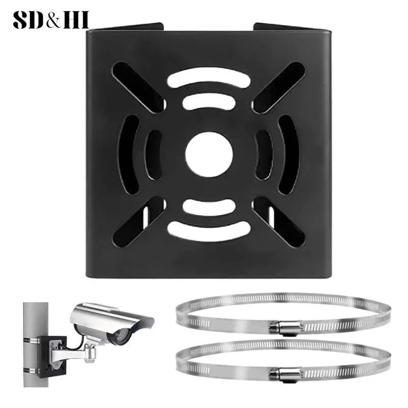 Street Light Pole Mount Holder Small Universal Joint Pole Column Holding Monitoring Bracket Camcorder Back Stand Iron Hoop Plate