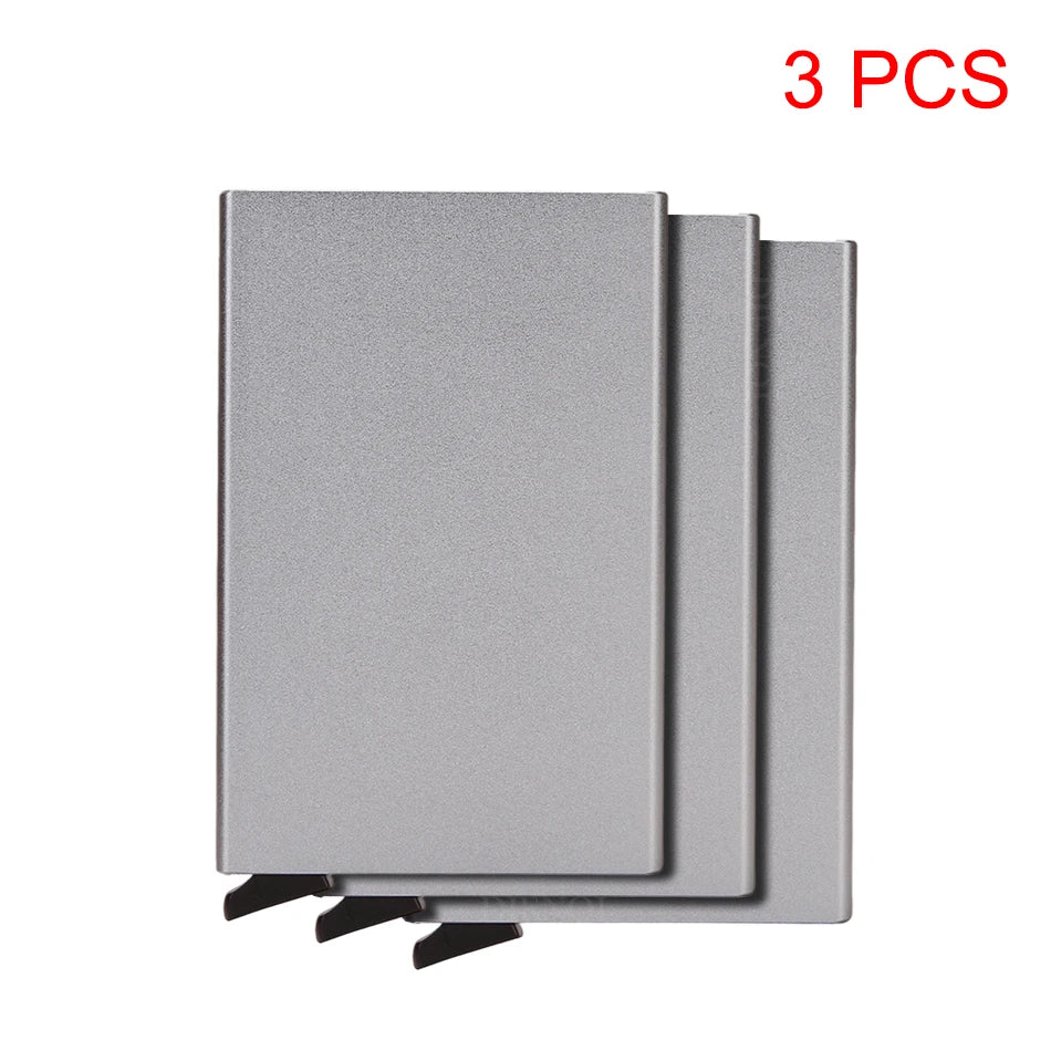 HOMEFISH Smart Wallet Card Holder Metal Thin Men Women Wallets Pop Up Minimalist Wallet Small Black Purse Vallet Walets for Men