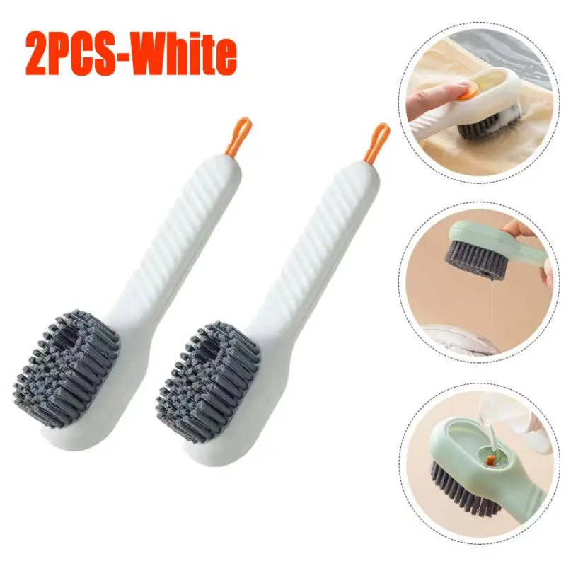 1pc Multi-function automatic spot shoe brush soft hair hand pressure hanging hole suitable for clothing carpet plastic handles