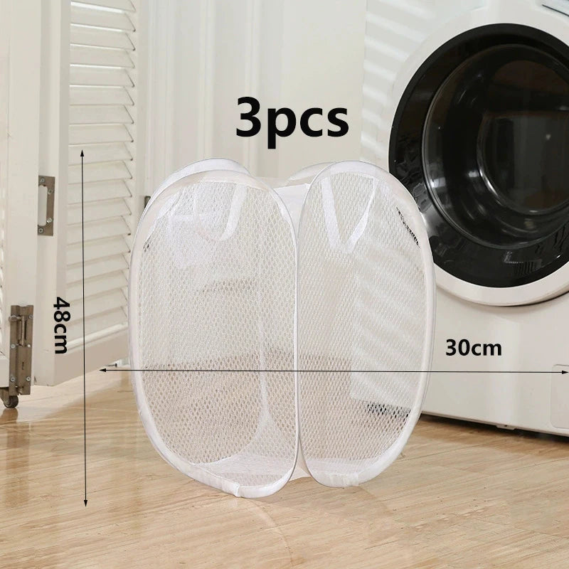 Dirty Clothes Basket Skeleton Ventilated Foldable Easy Storage Portable Large Capacity Clothes Basket