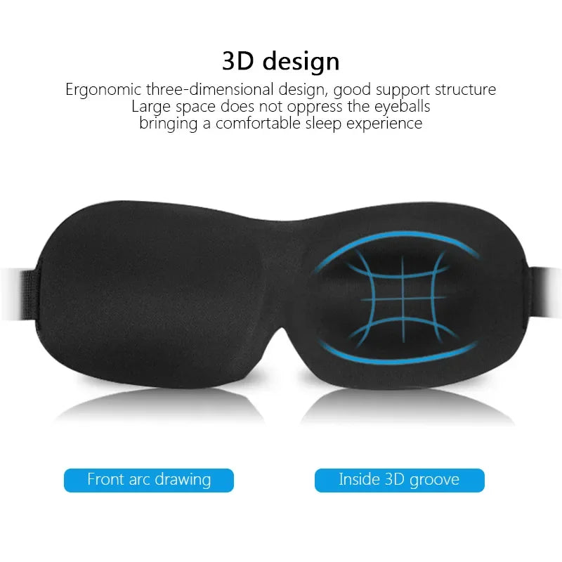Breathable 3D Sleeping Eye Mask Strong Blackout Eye Mask Eye Mask Soft Portable Blindfold Travel Eyeshade for School Home Office