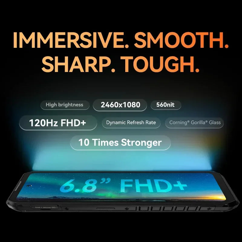 IIIF150 B2 Pro Global Version Rugged Phone 6.8'' Screen Ultra-Thin 24GB(12+12) 256GB 108MP Camera G99 120Hz 10000mAh Cellphone