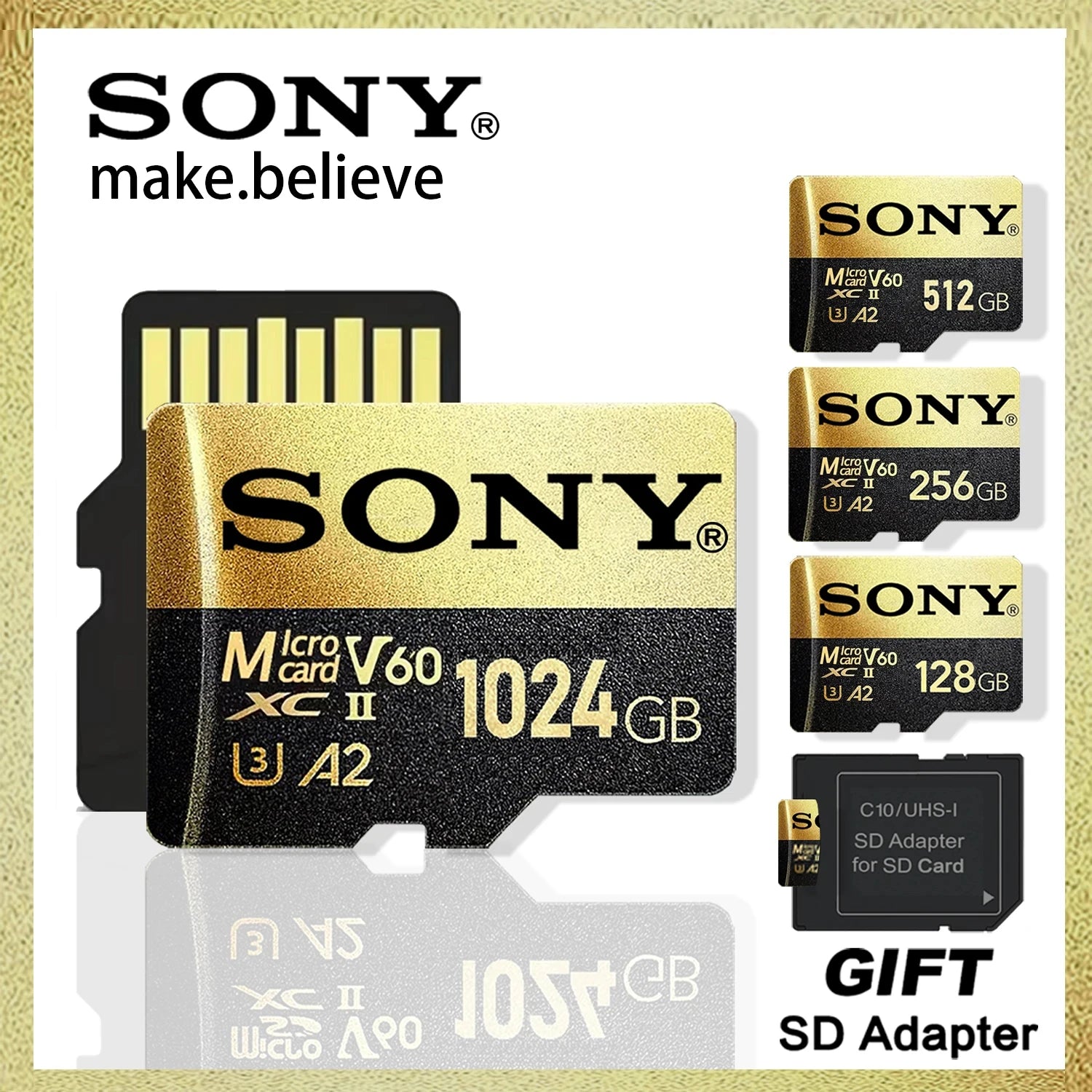 Sony SD Memory Card 1TB Ultra Micro SD Card 512GB 128GB 256GB Microsd U3 V30 4K Full HD TF Memory Flash Card For Xiao Mi Phone