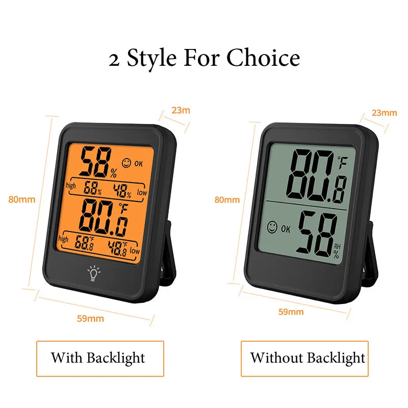 Indoor Digital Temperature Humidity Meter With Stand Magnet Portable House Office Temperature Monitor Thermometer Hygrometer