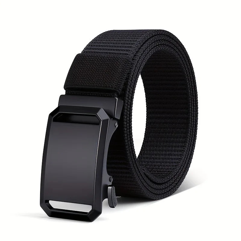 New Business Leisure Style Men's  Automatic Buckle Canvas Belt Durable Quick-Release Belt Outdoor Workwear Waist Belt ﻿