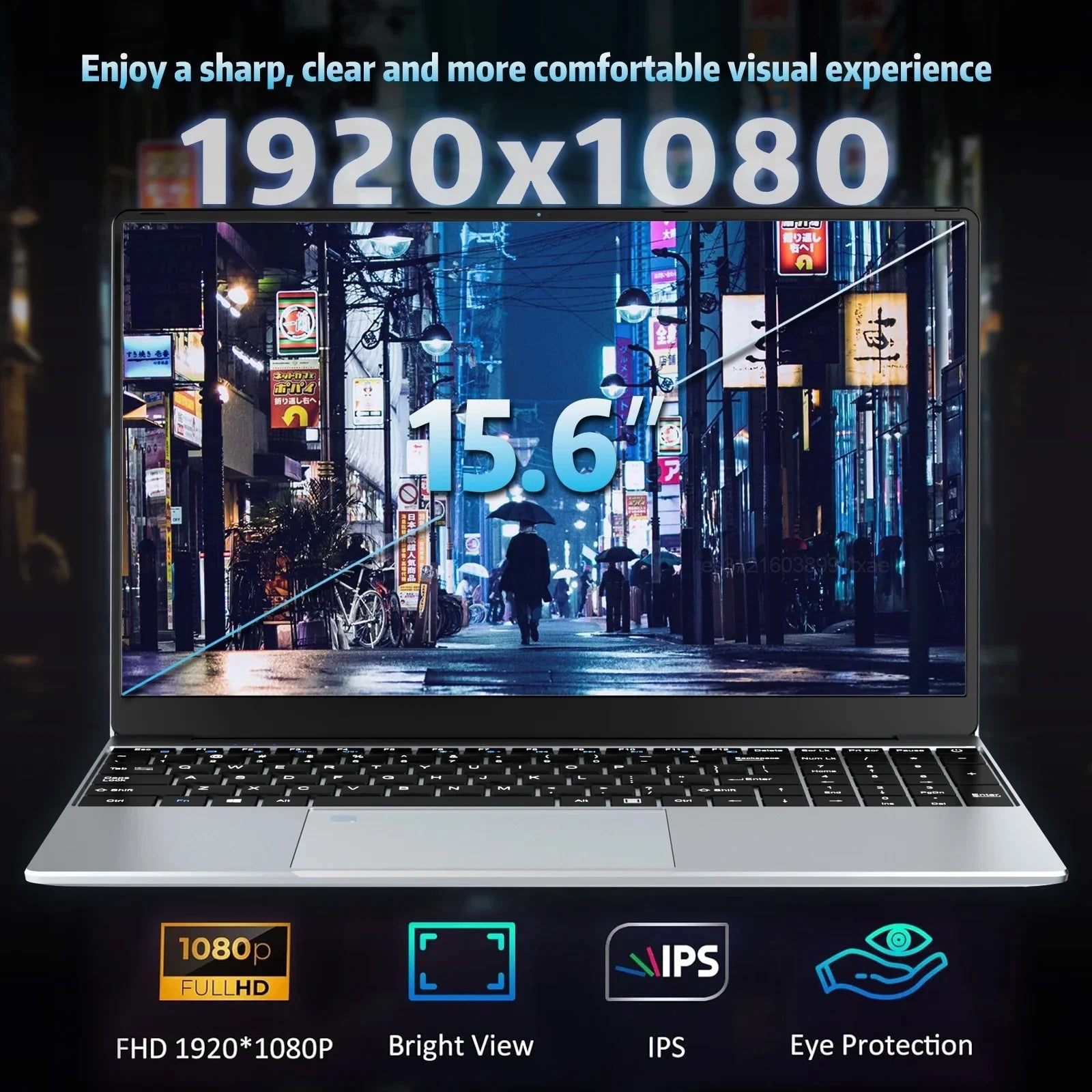 LENO NEW 15.6" Portable Laptop Intel N95 Windows11 32GB DDR4 2TB SSD 7500mAh Office Notebook Pc Gamer with Backlit Fingerprint