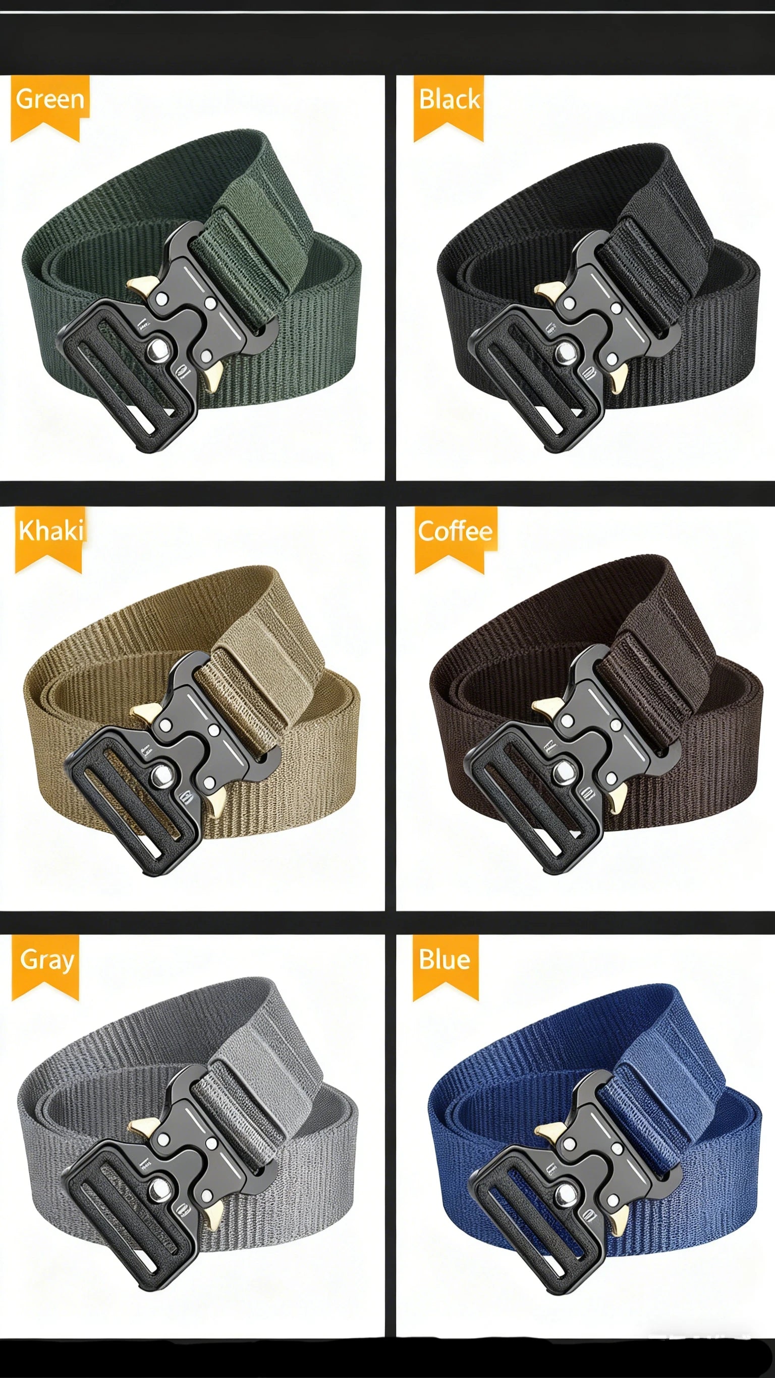 Quick Release Tactical Belt for Men Women Heavy-Duty Soft Nylon Webbing Train Lightweight Outdoor Sport Survival Accessories ﻿ ﻿