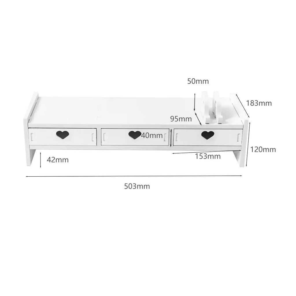Computer Monitor Stand Display Heightened Shelf Student Office Desktop Keyboard Storage Computer Workstation Organizer