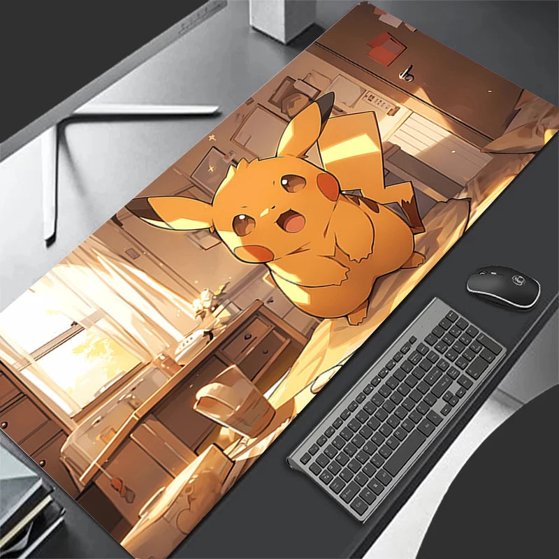 Gaming Mouse Pad 900x400 PC P-pikachu Gamer Cabiner Keyboard Rug XXL P-pokemonS Desktop Mouse Mat Carpet Kawaii Rubber Mousepad