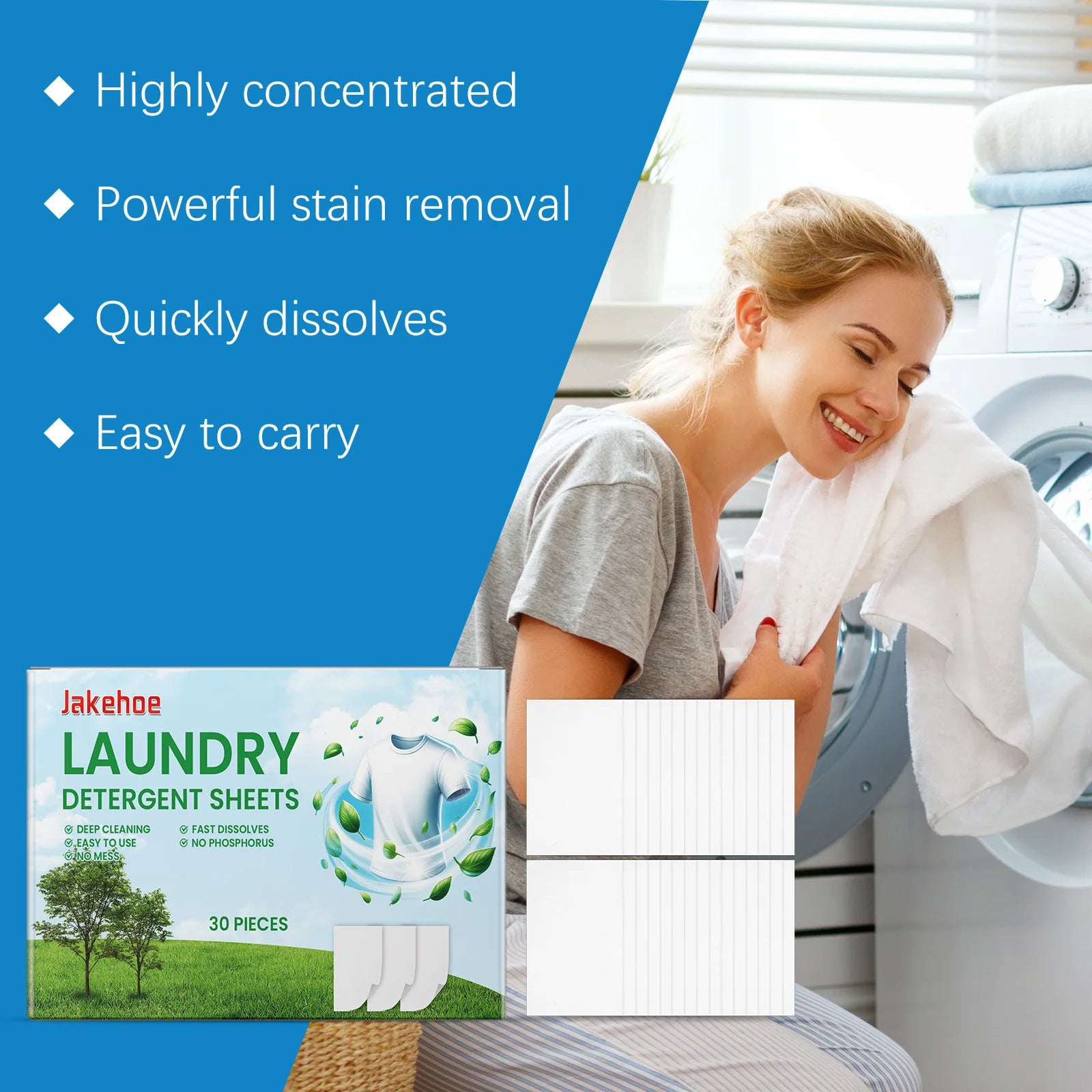 50 PCS/Bag Laundry Tablets Color Absorption Anti-Staining Sheets Anti-String Mixing Washing Accessories Long-lasting Fragrance