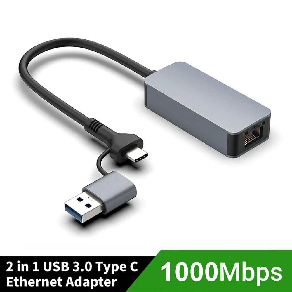 5Gbps USB 3.2 Type C Ethernet Adapter RTL8157 5000Mbps RJ45 Network Card Lan Internet Cable Converter for Windows 11 PC/Laptop