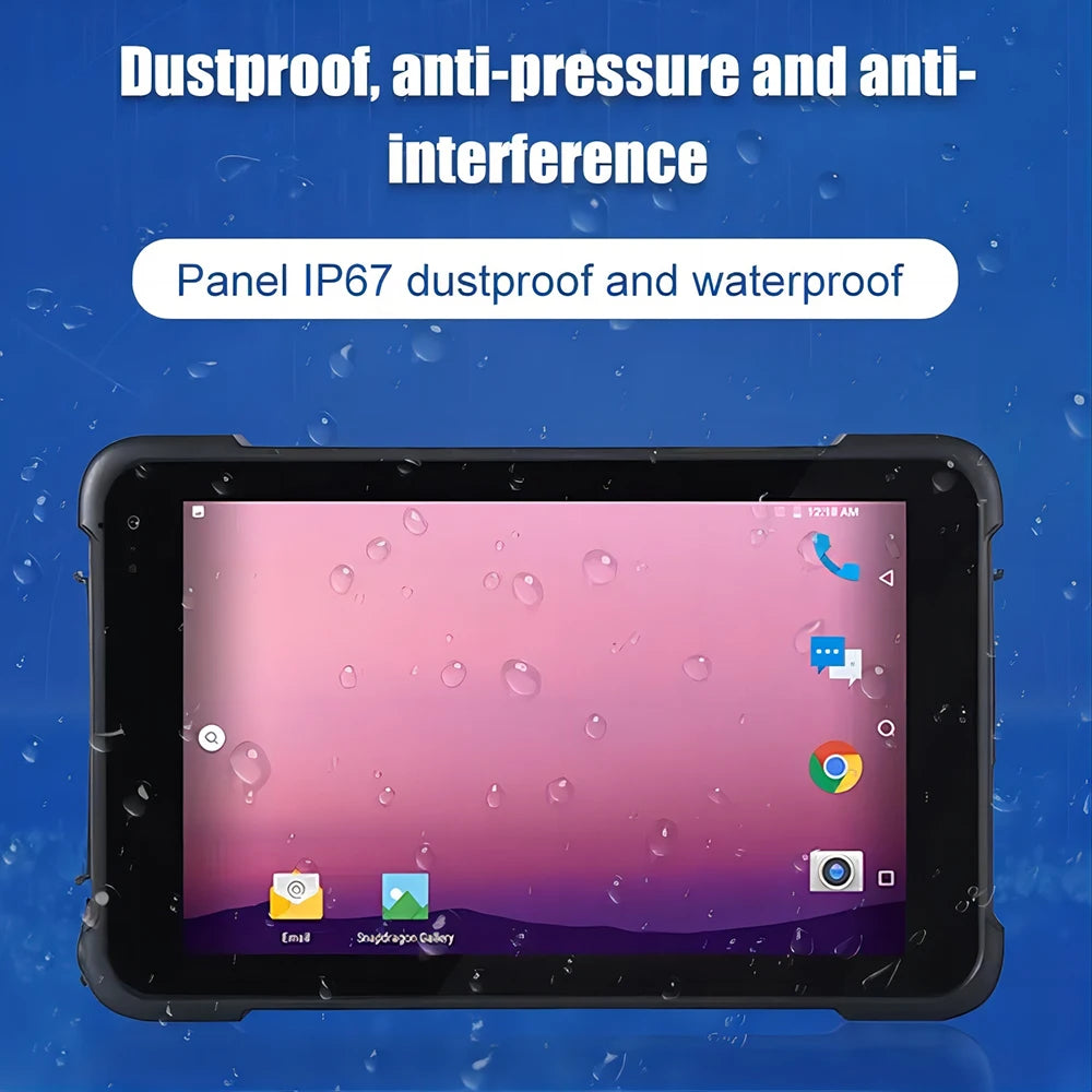 Android Rugged Tablet 8 Inch 4G LTE 8GB RAM 128GB ROM 2D Scanner Google Play IP67 Industrial Waterproof Tablet PC