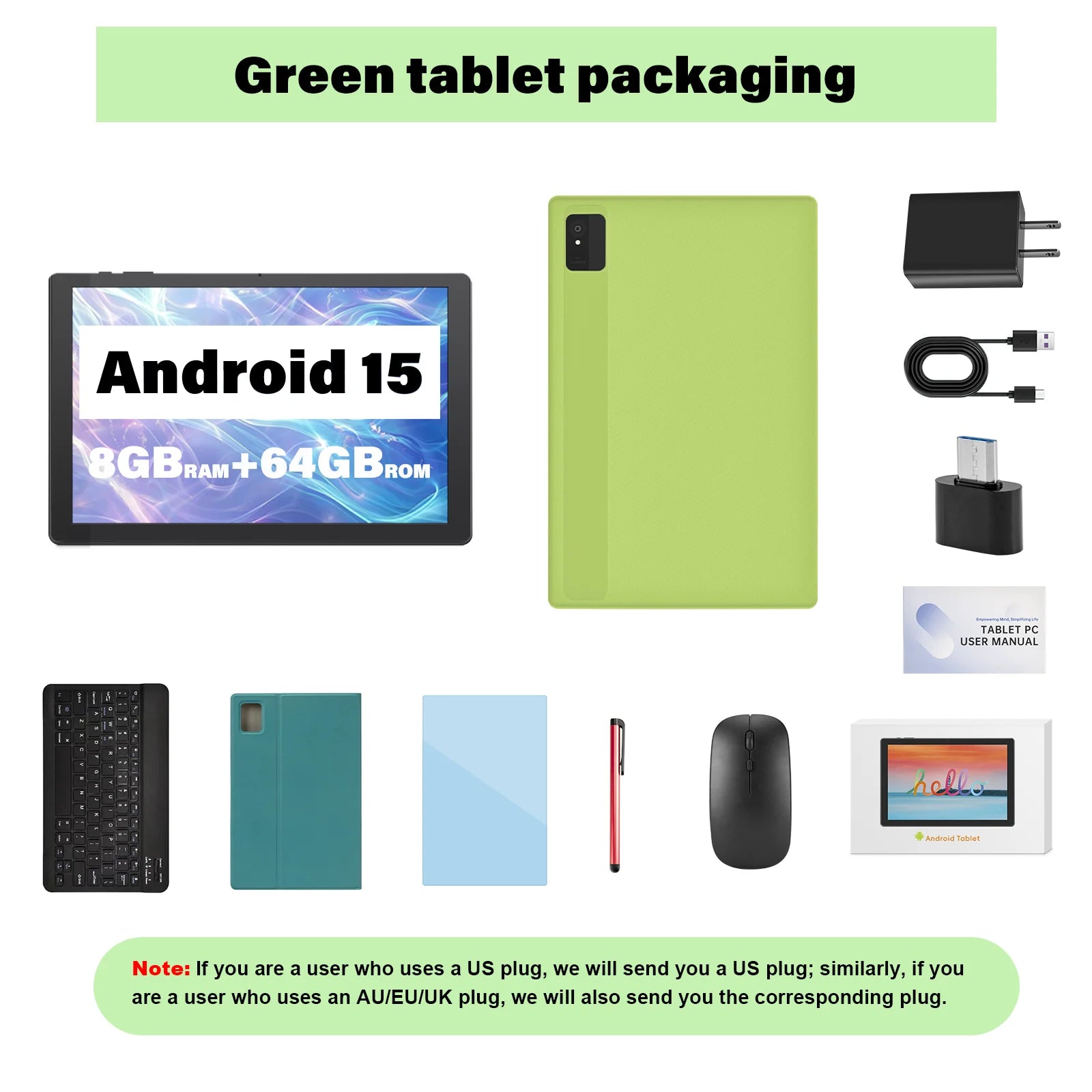 ANRY 2025 Android 15 IPS Display 10.1 Inch 8GB(4+4 Expand) RAM+64GB ROM Tablet 5000Mah Dual Camera 5GWifi A523 Octa-core Tablets