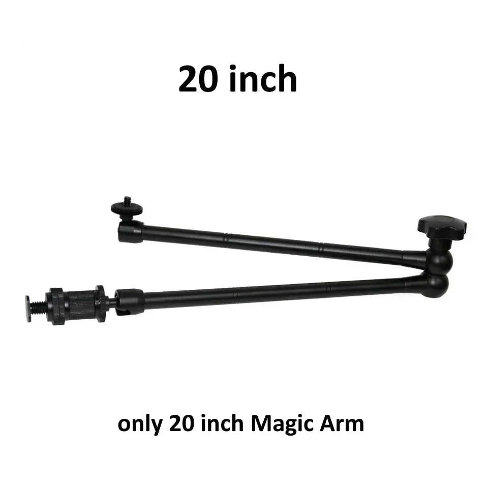 7/11/20 Inch Metal Articulating Magic Arm Super Clamp Holder Stand for DSLR Camera Monitor Phone Studio Photography Accessories