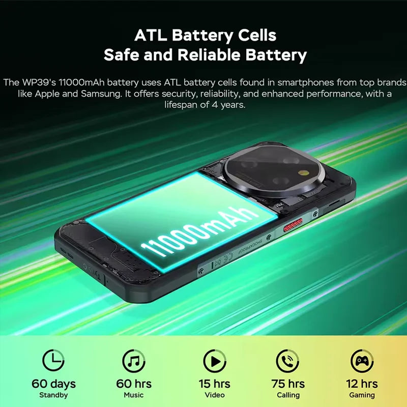 Oukitel wp39 5G Rugged Smartphone 24GB（6+18)+256GB 6.60"FHD+ 64MP Camera 11000mAh Cell phone Android 14