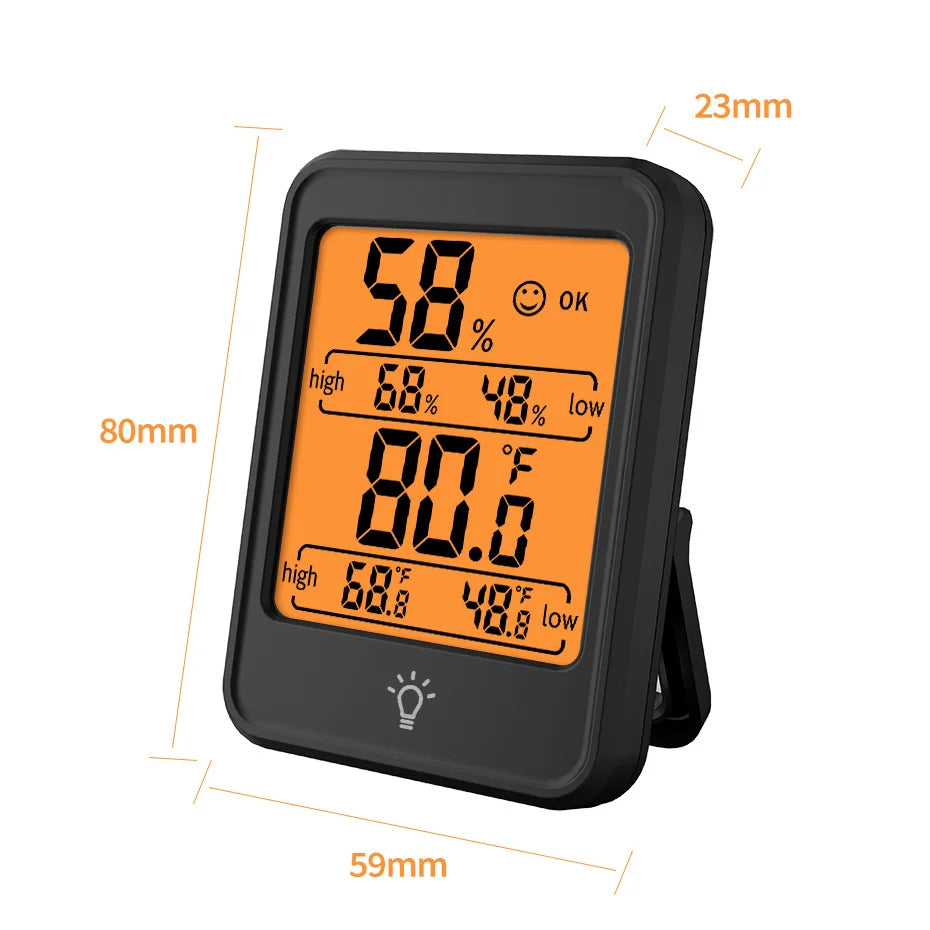 Indoor Digital Temperature Humidity Meter With Stand Magnet Portable House Office Temperature Monitor Thermometer Hygrometer