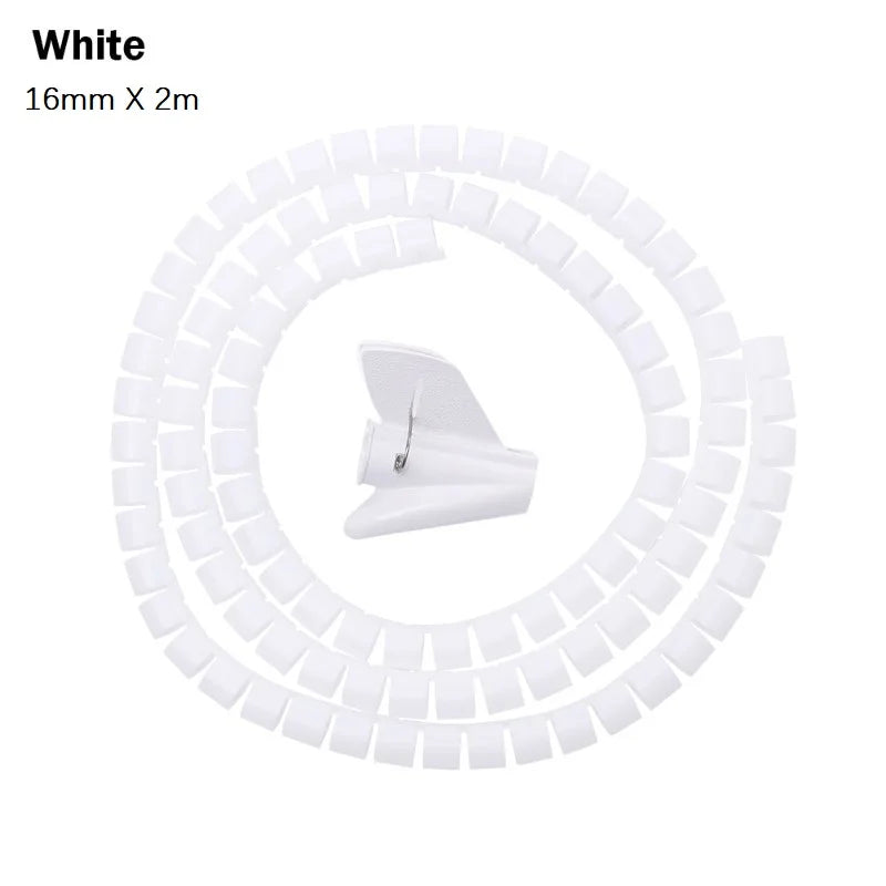 1.5/2m 10/16 mm Flexible Spiral Cable Organizer Storage Pipe Cord Protector Management Cable Winder Desk Tidy Cable Accessories