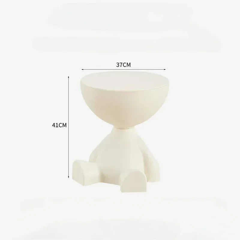 Cream Coffee Table Sofa Bed Side Table Modern Simple Home Accessories Living Room Decor Creative Flat Head Plastic Round Tables