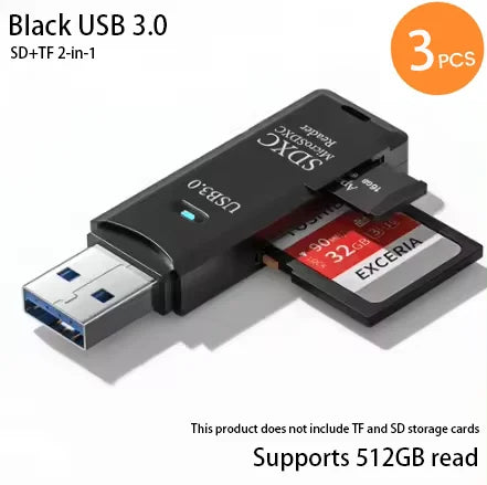 2 IN 1 USB 3.0 /USB 2.0 Card Reader SD TF Card Memory Card Reader High Speed Smart Card reader Adapter For PC Laptop Accessories