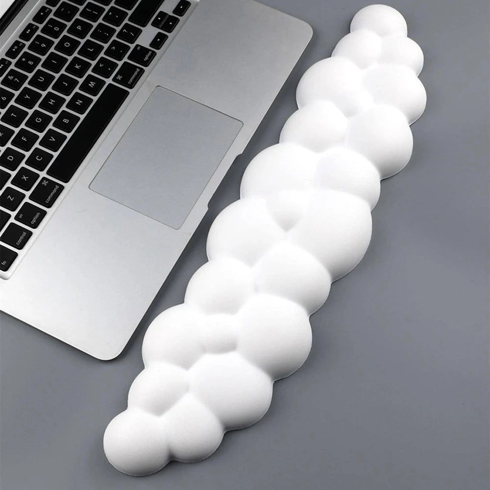 Leather Cloud Shape Wrist Rest Pad Soft PU Material Memory Foam Anti-Slip Rubber Base Office Keyboard Mouse Support Wrist Pad