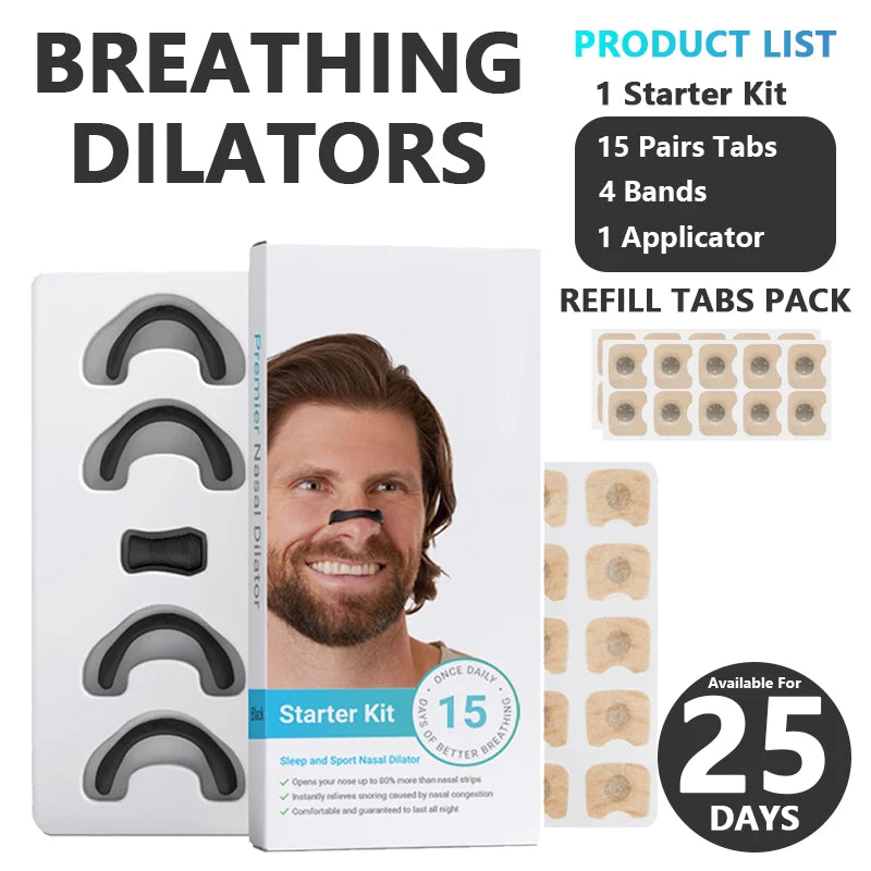 15/30days Magnetic Nasal Breathing Dilators Starter Kit for Nose Improve Sleep Quality Snoring Anti Snoring Sleep Mouth Tape