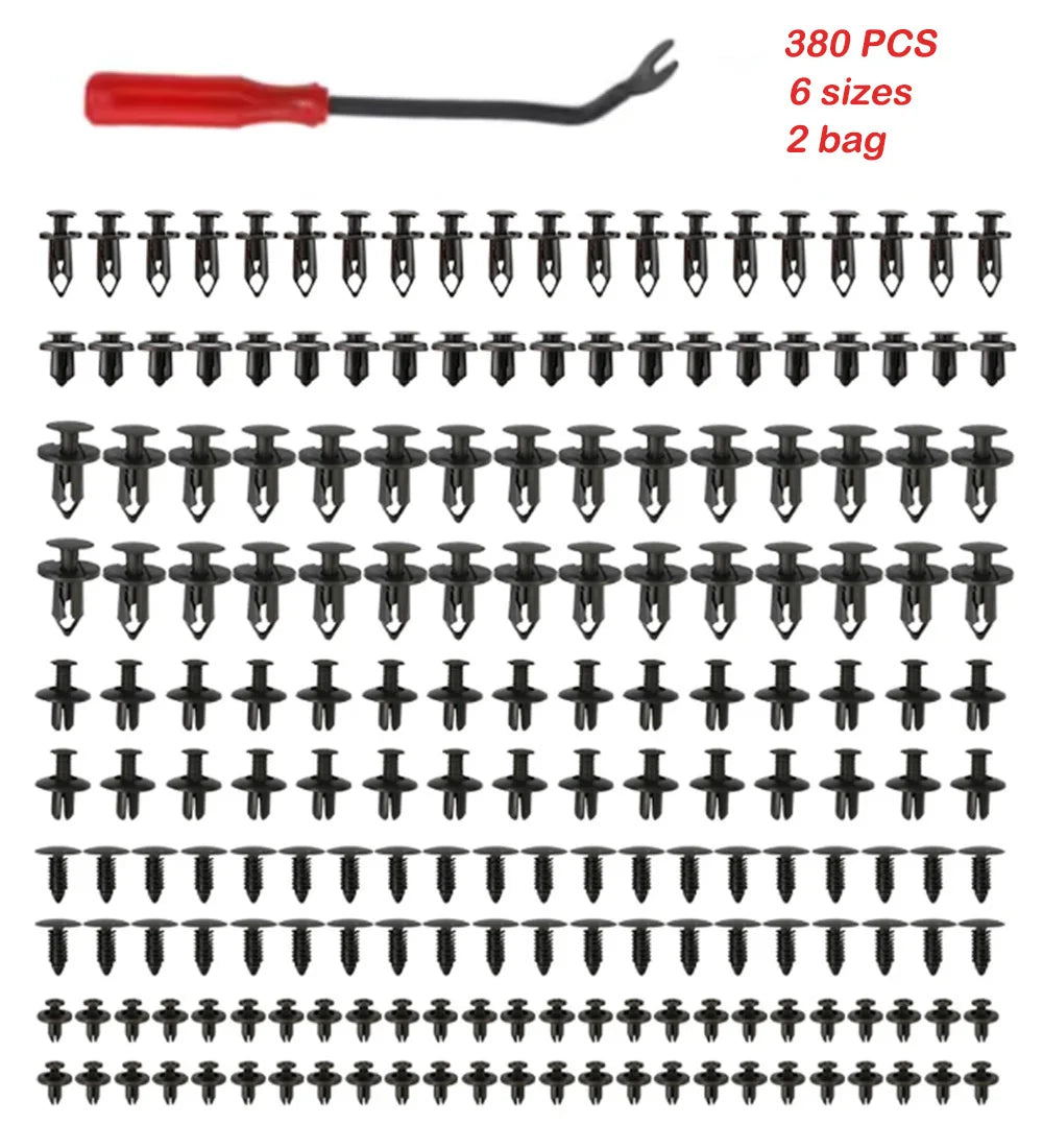 190pcs Car Retainer Clips 6 Size Plastic Fasteners Kit Auto Trim Panel Clip Mixed Car Body Bumper Rivet Set