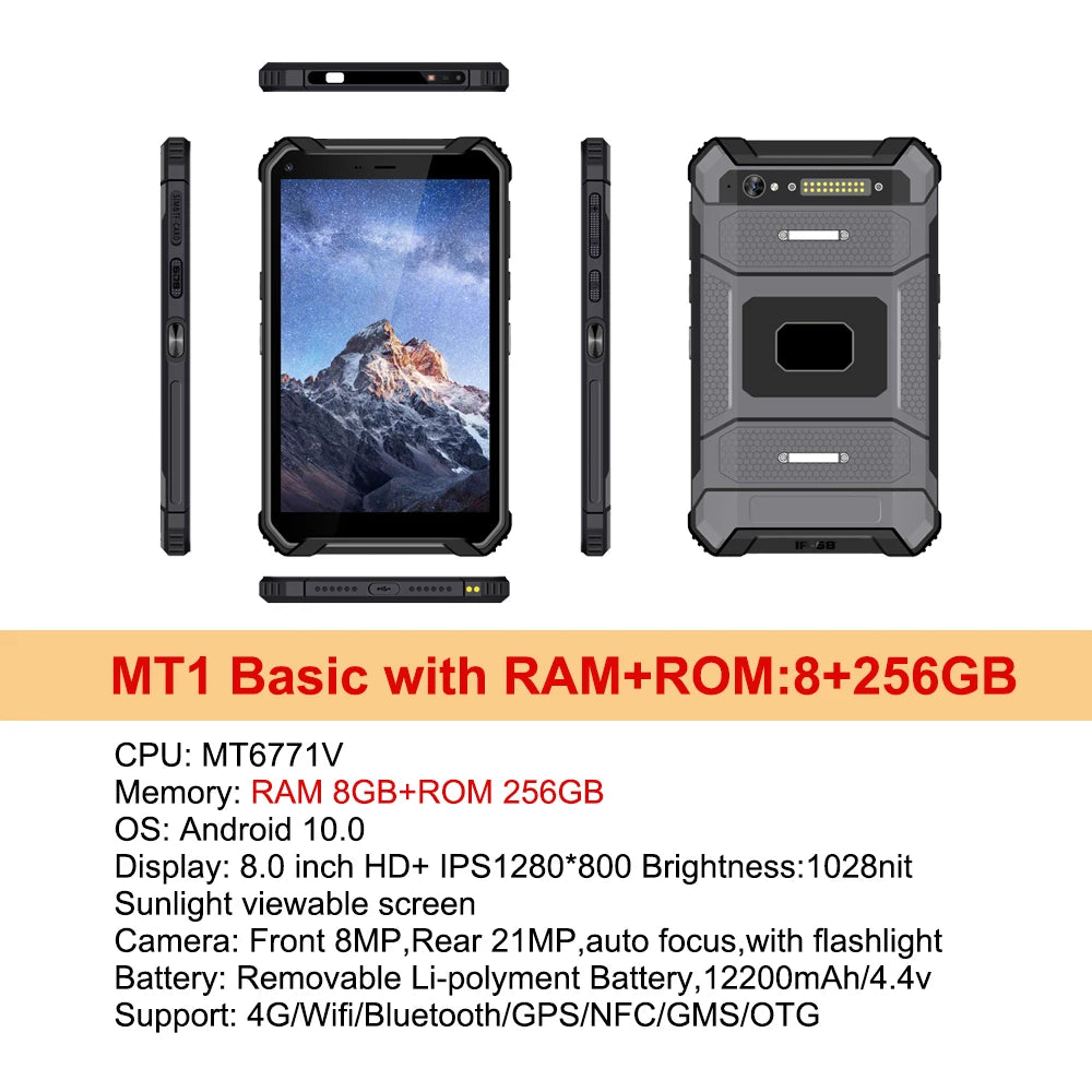 8 Inch 1000Nit Sunlight Readable Rugged Android Tablet PC IP68 Waterproof 6+128GB for DJI Drone Monitor Motorcycle Navigation