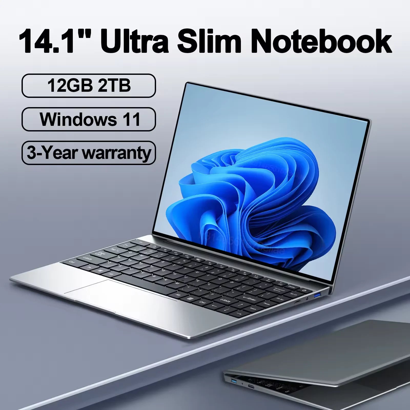 NEW 14.1'' Slim Office Laptop  Windows 11 Intel i7-7500U 12GB RAM 512GB 1TB SSD Intel ATOM X7 1920*1080 Office Study Computer PC