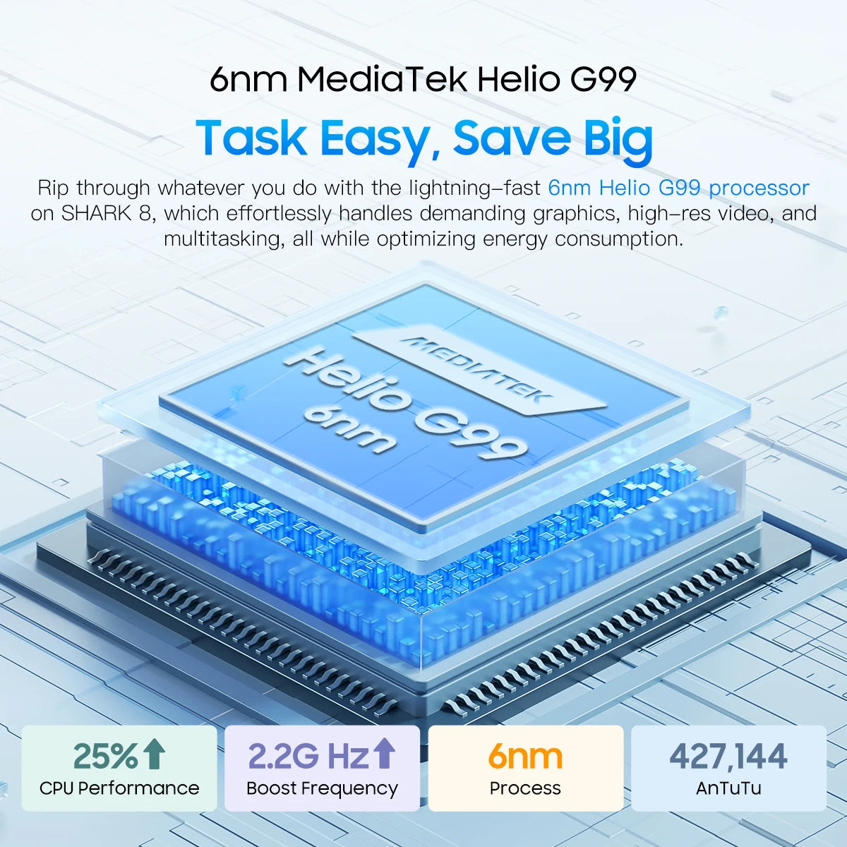 Blackview SHARK 8 Smartphone Android13 G99 Mobile Phone 6.78'' 120Hz 2.4K Display 8GB+8GB RAM, 128GB/256GB ROM 64MP Cellphone