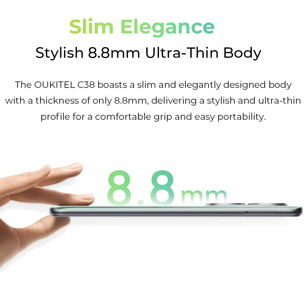 Oukitel C38 Smartphone 6.6" FHD+ 5150mAh 6GB +256GB Mobile Phone 48MP Android 13 Cell phone