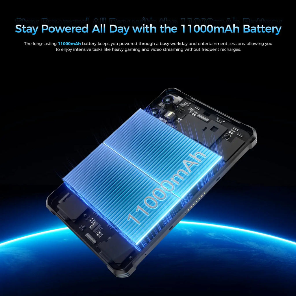 Oukitel  RT3 Plus Rugged Tablet PC 11000mAh Battery 4GB+128GB 8" HD IPS Screen 16MP Camera 4G Android 15