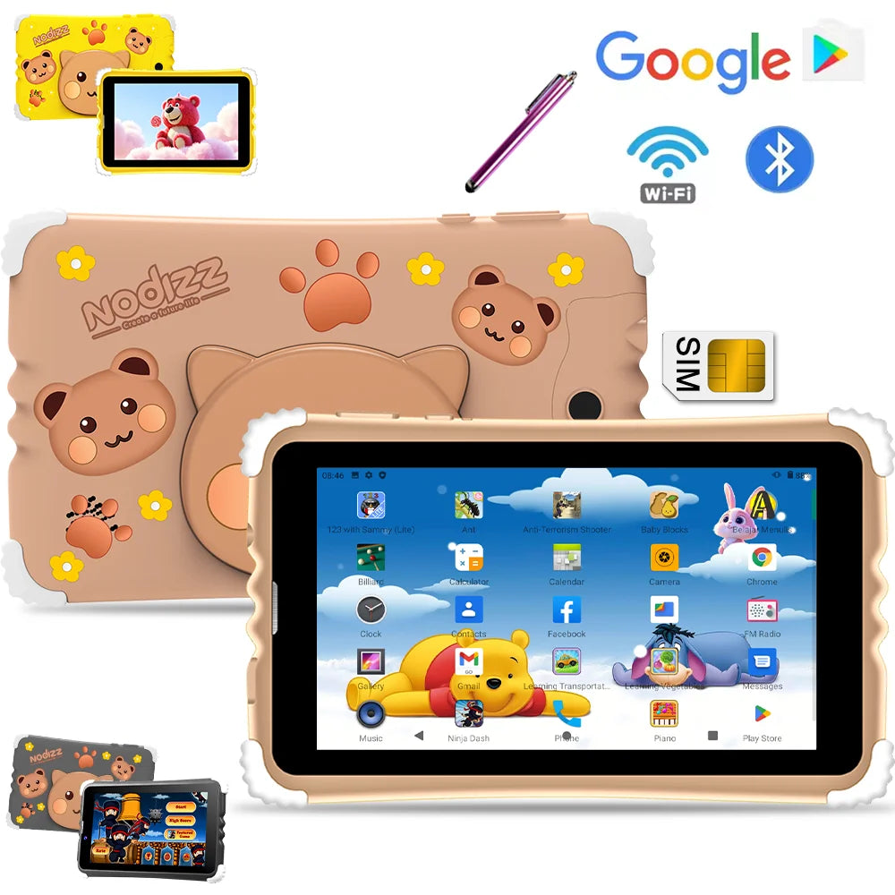 New Kids Tablet SIM Card 5G WiFi Google Education Learning Toy Tablet Kids Android 15 Children PC 128GB 3200mAh Boys Girls Gifts