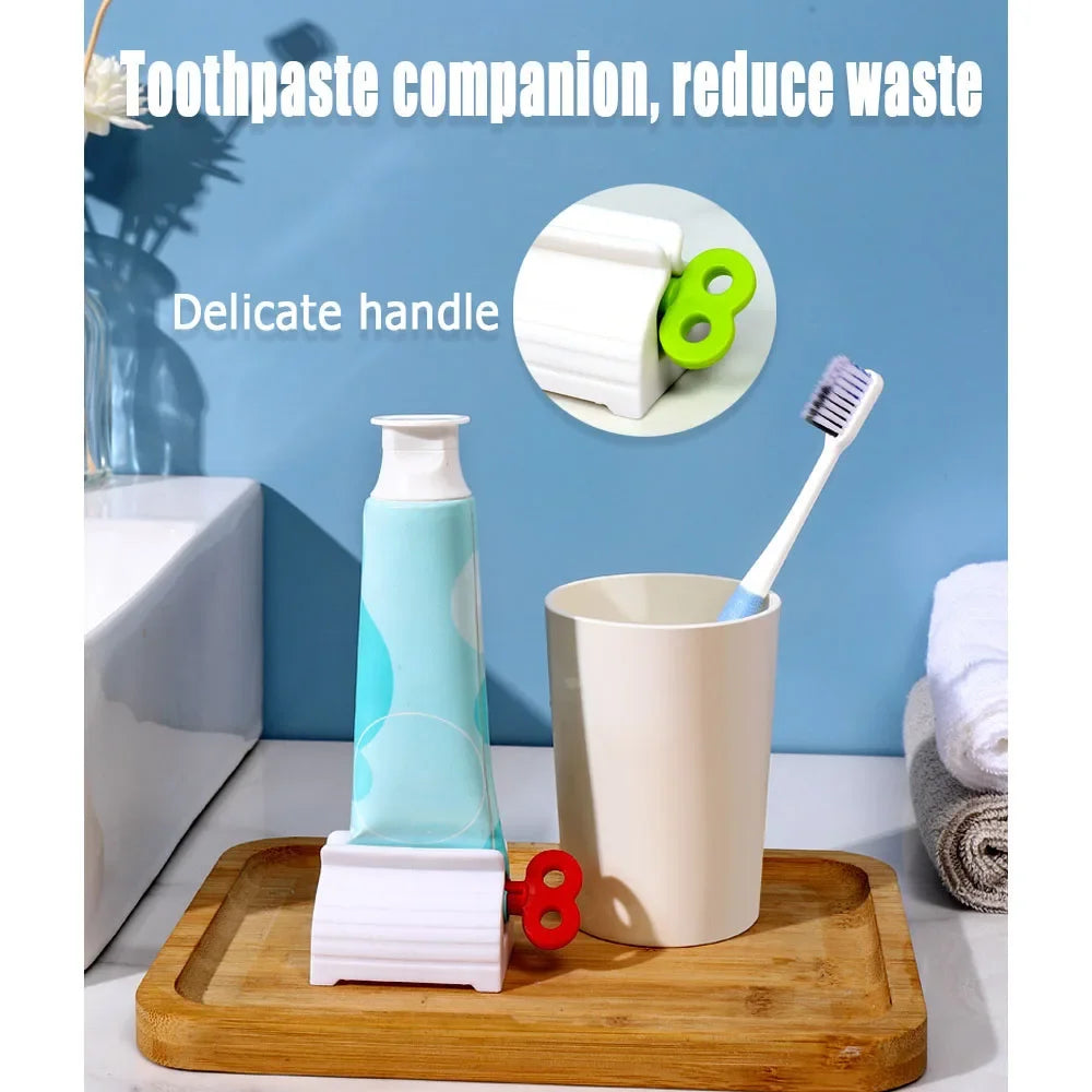 1 Pc Rolling Tube Toothpaste Squeezer Toothpaste Seat Holder Stand Rotate Toothpaste Dispenser for Bathroom