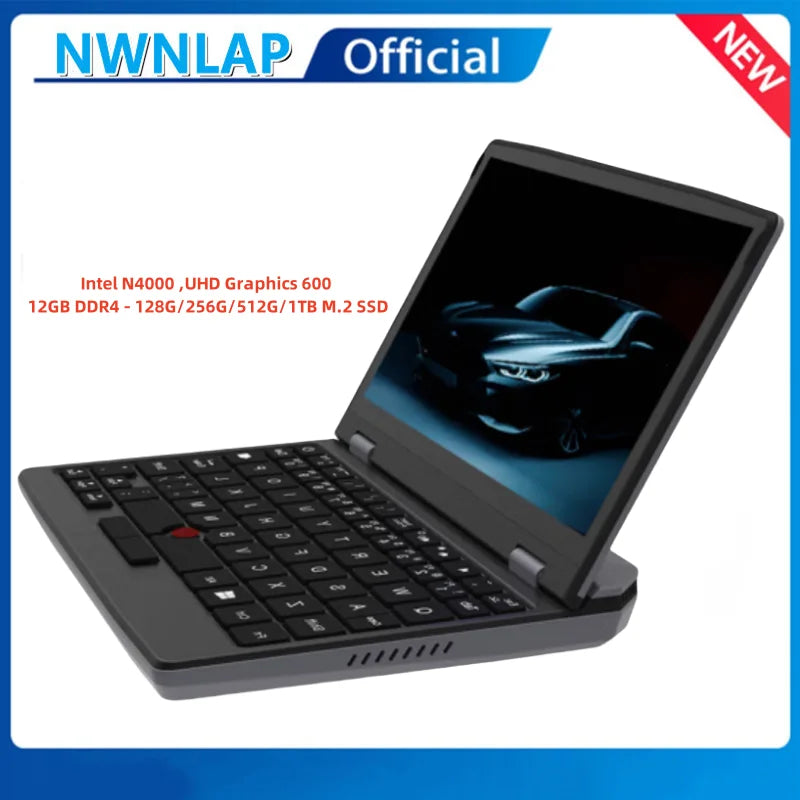 7 Inch Mini Laptop Intel N95 Notebook Touch Screen Portable Netbook Windows 11 Mini PC Micro Computer Bluetooth 4.2 16GB 1TB