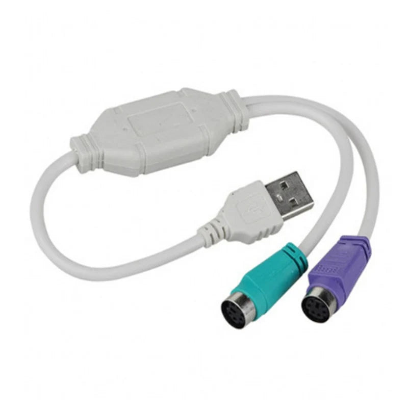 OULLX USB Male to Dual PS2 Female Cable Adapter Converter USB to Two PS/2 for mouse, keyboard, computer cable, and more