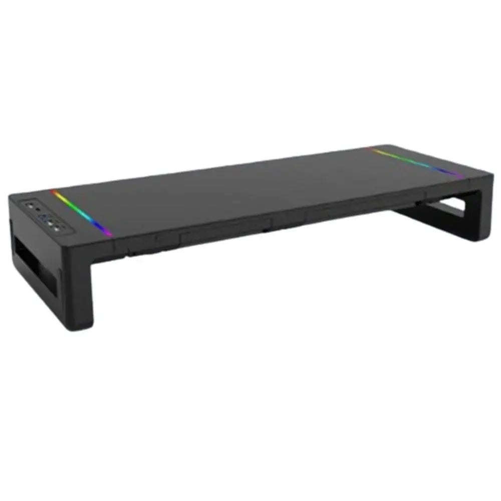 RGB Lights Monitor Stand Riser with USB Foldable USB 3.0 & 2.0 Hub Laptop Holder Phone Holder Adjustable Length