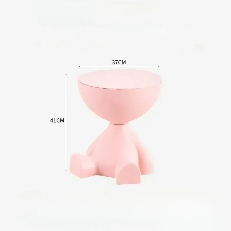 Cream Coffee Table Sofa Bed Side Table Modern Simple Home Accessories Living Room Decor Creative Flat Head Plastic Round Tables