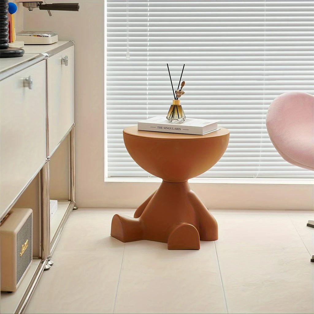 Cream Coffee Table Sofa Bed Side Table Modern Simple Home Accessories Living Room Decor Creative Flat Head Plastic Round Tables