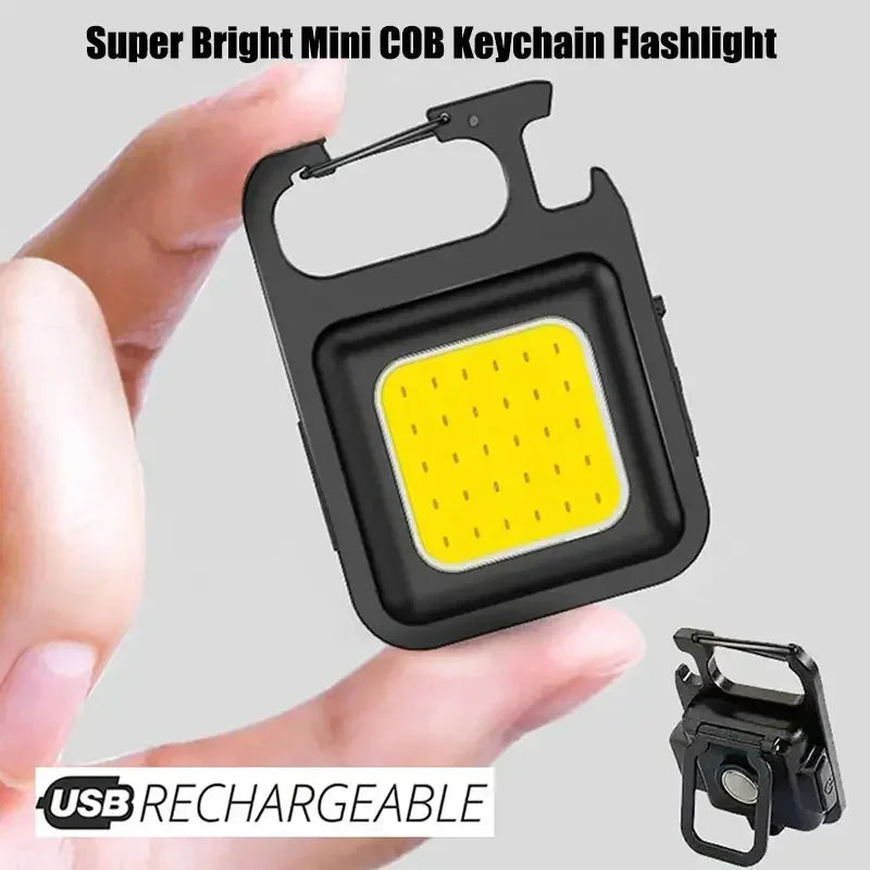 Convenient Carry-on Keychain Camping Light Multi-function COB Rechargeable Emergency Light Mini High Bright Camping Lights