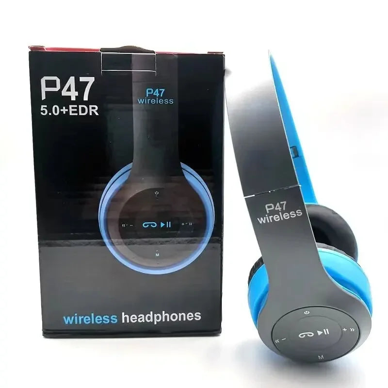 Foldable Bluetooth Headphones Wireless Overhead Earphones with Microphone Volume Control for iPhone And Android Game Headset