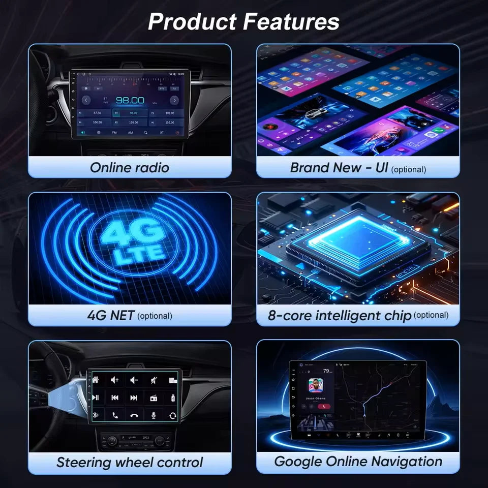 Car Android For Toyota Fortuner 2 SW4 2015-2022 Auto Radio Video Multimedia Player GPS Navigation In-cell QLED Screen 4G 2DIN