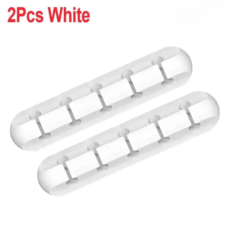 2Pcs Cable Organizer Management Wire Holder Flexible USB Cable Winder Tidy Silicone Clips For Mouse Keyboard Earphone Protector