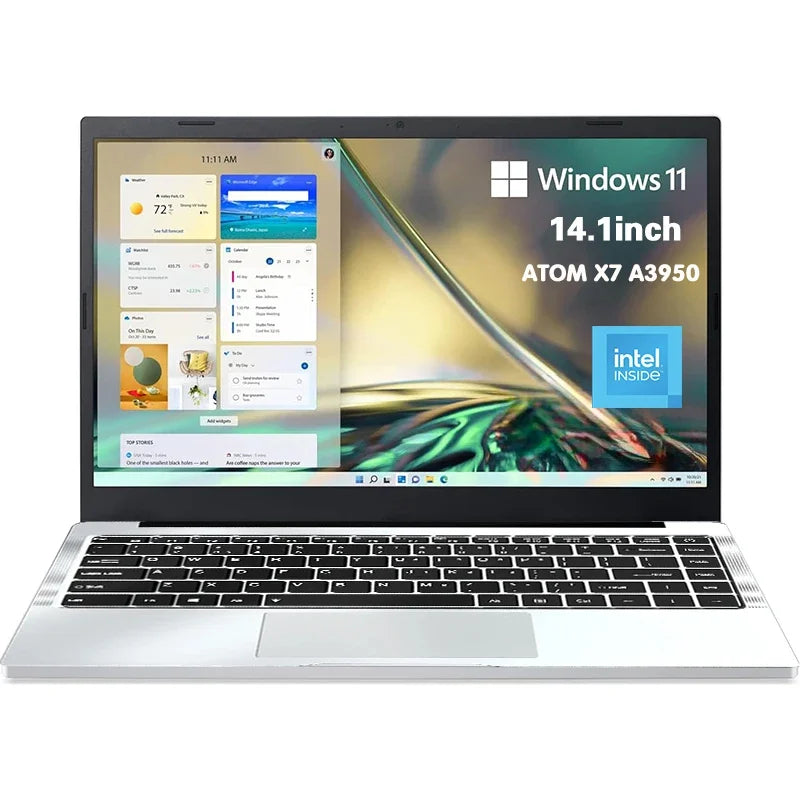 NEW 14.1'' Slim Office Laptop  Windows 11 Intel i7-7500U 12GB RAM 512GB 1TB SSD Intel ATOM X7 1920*1080 Office Study Computer PC